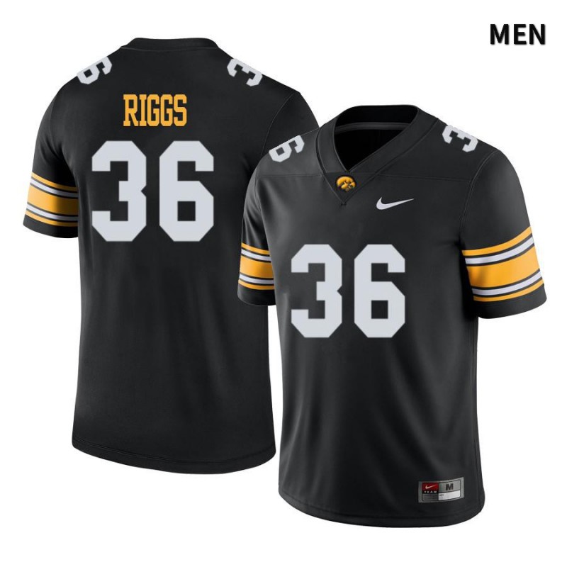 Men's Iowa Hawkeyes NCAA #36 Mitch Riggs Black Authentic Nike Alumni Stitched College Football Jersey EP34L73DN